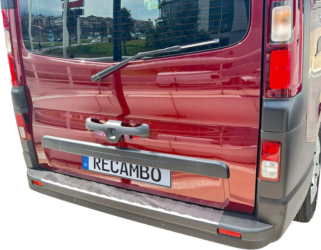 RECAMBO Ladekantenschutz Edelstahl kompatibel für Renault Trafic III | BJ ab 2014 - matt gebürstet m