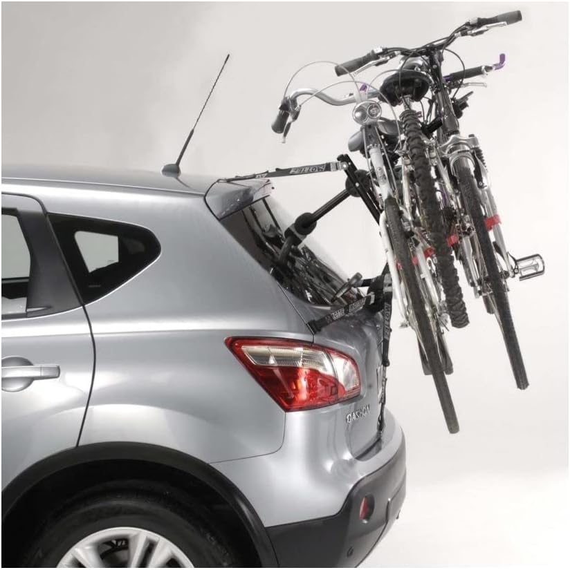 Mottez A025PMON Fahrradträger mit Gurten für 3 Fahrräder, grau