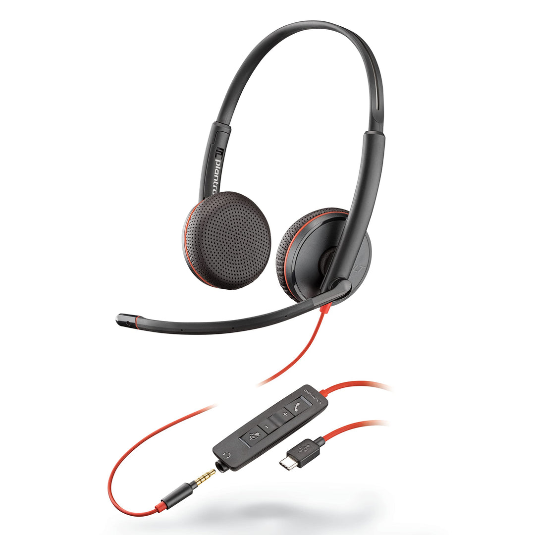 Plantronics – Blackwire 3225, kabelgebundenes USB-C-Headset – Zwei-Ohr Headset (Stereo) mit Mikrofon