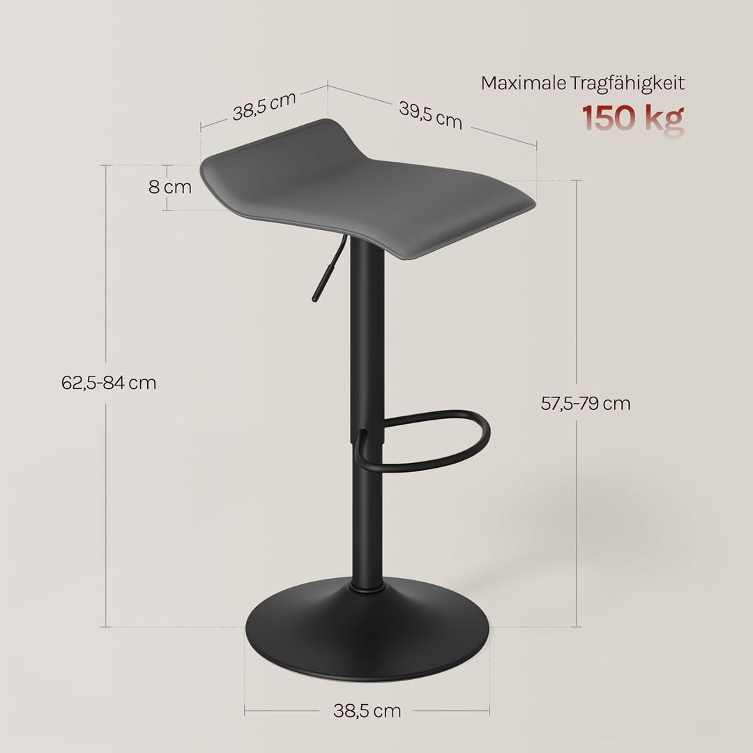 WOLTU Barhocker 4er Set, Höhenverstellbarer Barstuhl, 360° drehbarer Bistrohocker mit Fussstütze, au