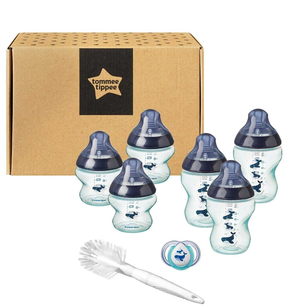 Tommee Tippee Babyfläschchen Set Closer to Nature für Neugeborene, Anti-Kolik Ventil, weicher Sauger