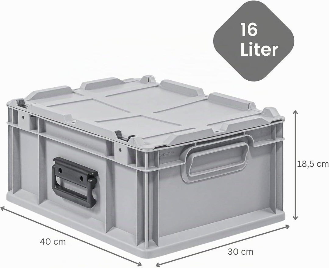 PROREGAL Eurobox NextGen Portable | HxBxT 18,5x30x40cm |16 Liter | Eurobehälter, Transportbox, Trans