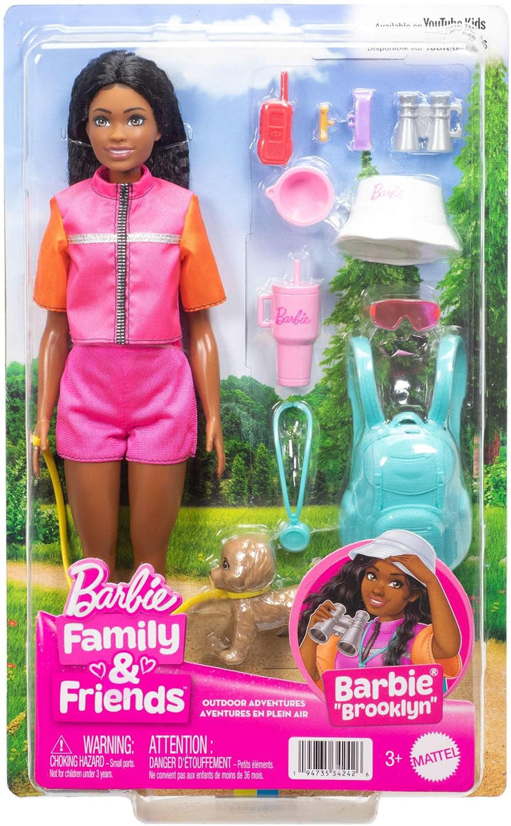 Barbie Outdoor-Abenteuer Modepuppe Brooklyn“ im Abenteueroutfit mit mehr als 10 Zubehörteilen zum Th