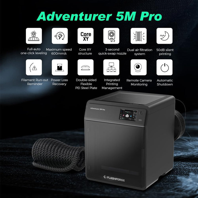 FLASHFORGE Adventurer 5M Pro 3D-Drucker, 600mm/s Hochgeschwindigkeits-FDM 3D-Drucker mit 1-Klick-aut