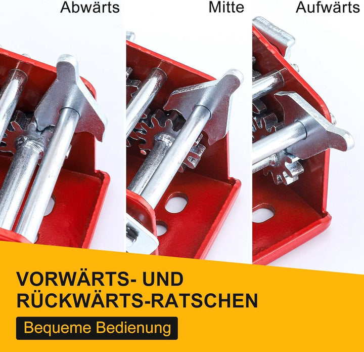 Pindex Handseiwinde mit 10m Gurtband 1600kg/3500LS, Seilwinde mit Bremse für Werkstatt/Garage/Anhäng