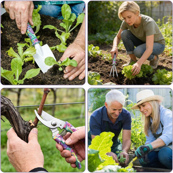 10-Gartenwerkzeug Set,Rostfreie Und Strapazierfähige Gartengeräte Mit Aufbewahrungsbox,Geeignet Zum
