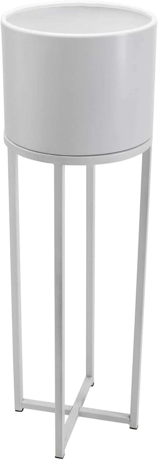 VIVANNO Blumentopf auf Ständer mit Beinen Füssen Gestell Elevate Cross 79 cm, Weiss 79x25x25 cm Cros
