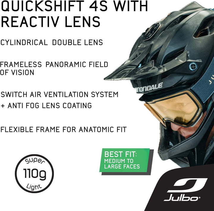Julbo Unisex Quickshift Skibrille mit Photochromen Reactiv Display Einheitsgrösse Blau / Grün, Einhe