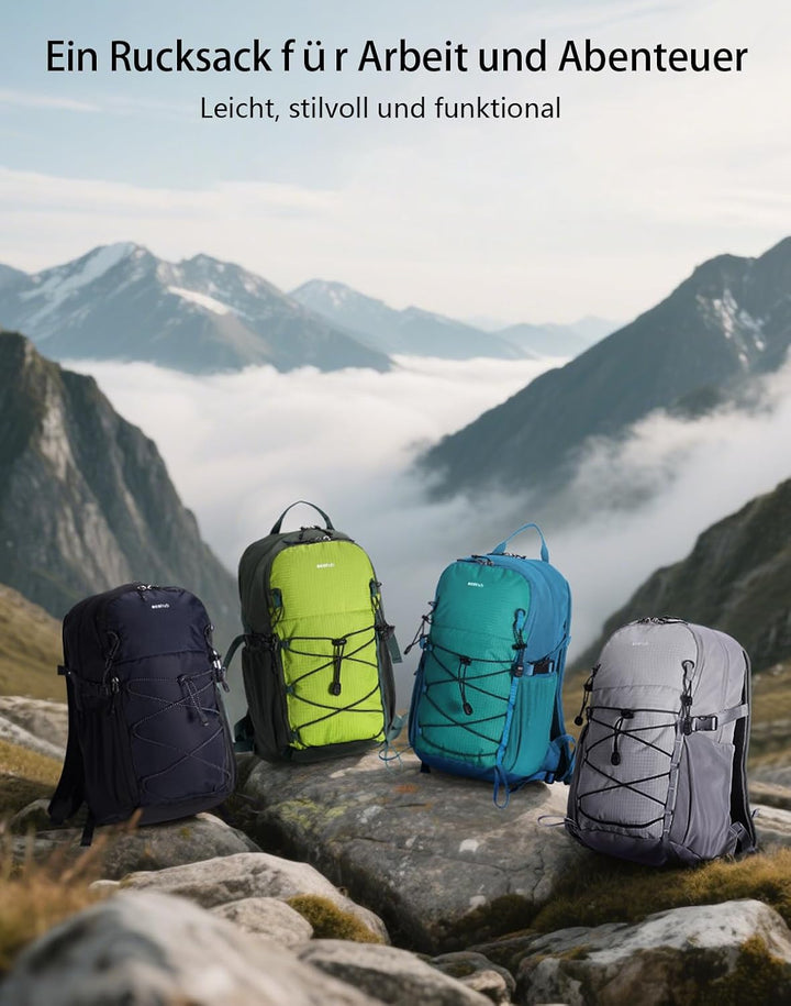 ECOHUB Leichter Atmungsaktiver Wanderrucksack mit Vielen Fächern aus PET | Dieser Wanderrucksack ist