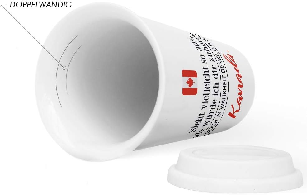 JUNIWORDS To-Go Becher mit Deckel, Sieht vielleicht so aus, als würde ich dir zuhören. Doch in Wahrh