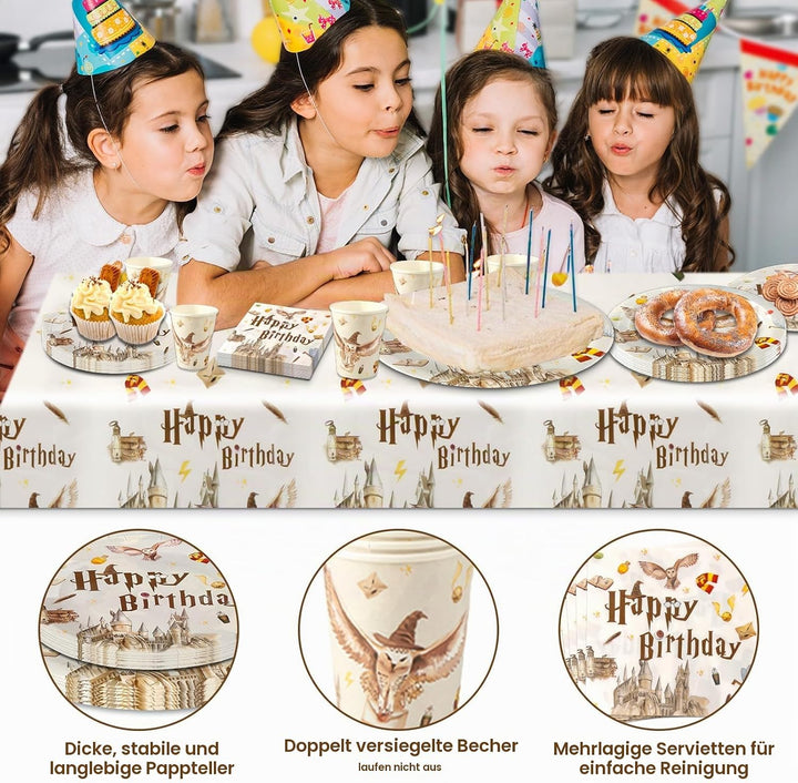 Geburtstagsdeko Partygeschirr Set- 51Pcs Geburtstag Geschirr Tableware Kindergeburtstag Teller Kit P