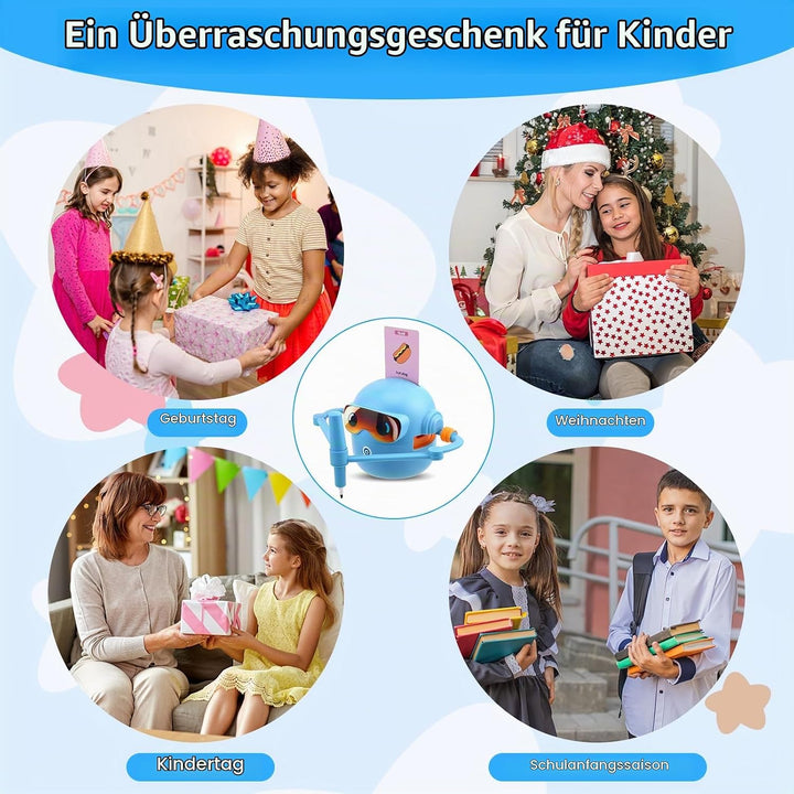 Malroboter für Kinder,Zeichenroboter Kinder mit 100 Karten Sprachinteraktion Interaktives Lernspielz