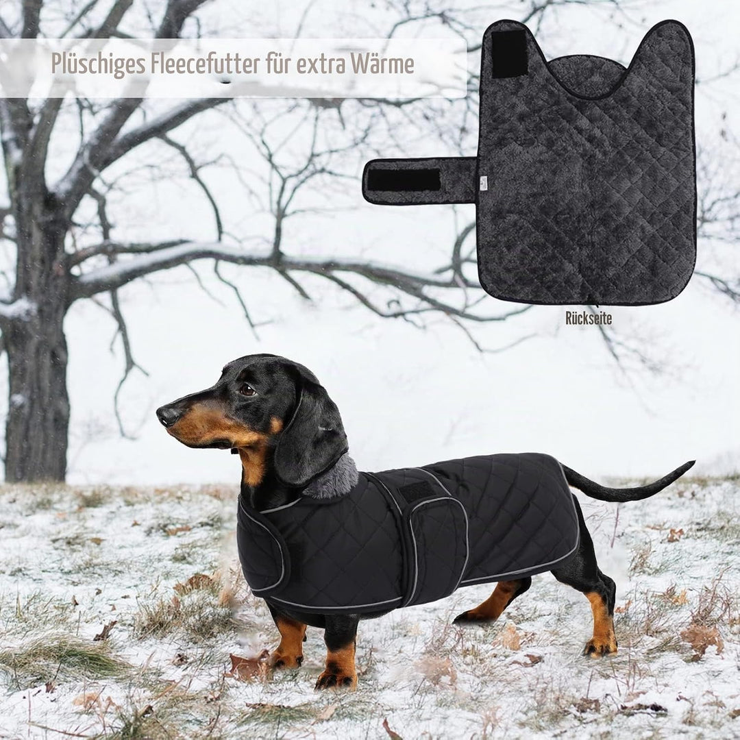 Geyecete - Warmer wintermantel für dackel Hunde,Hunde Winterjacken mit plüschfutter,Outdoor jacken m