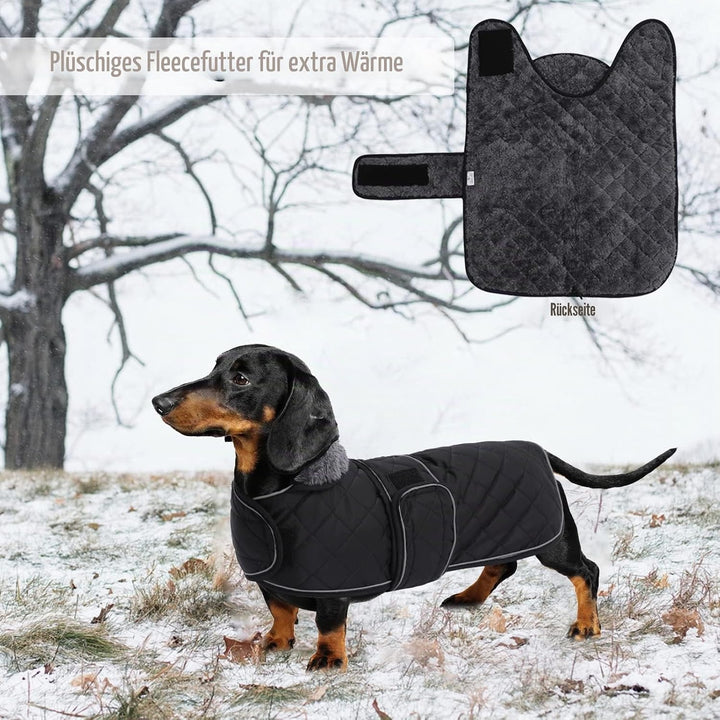 Geyecete - Warmer wintermantel für dackel Hunde,Hunde Winterjacken mit plüschfutter,Outdoor jacken m