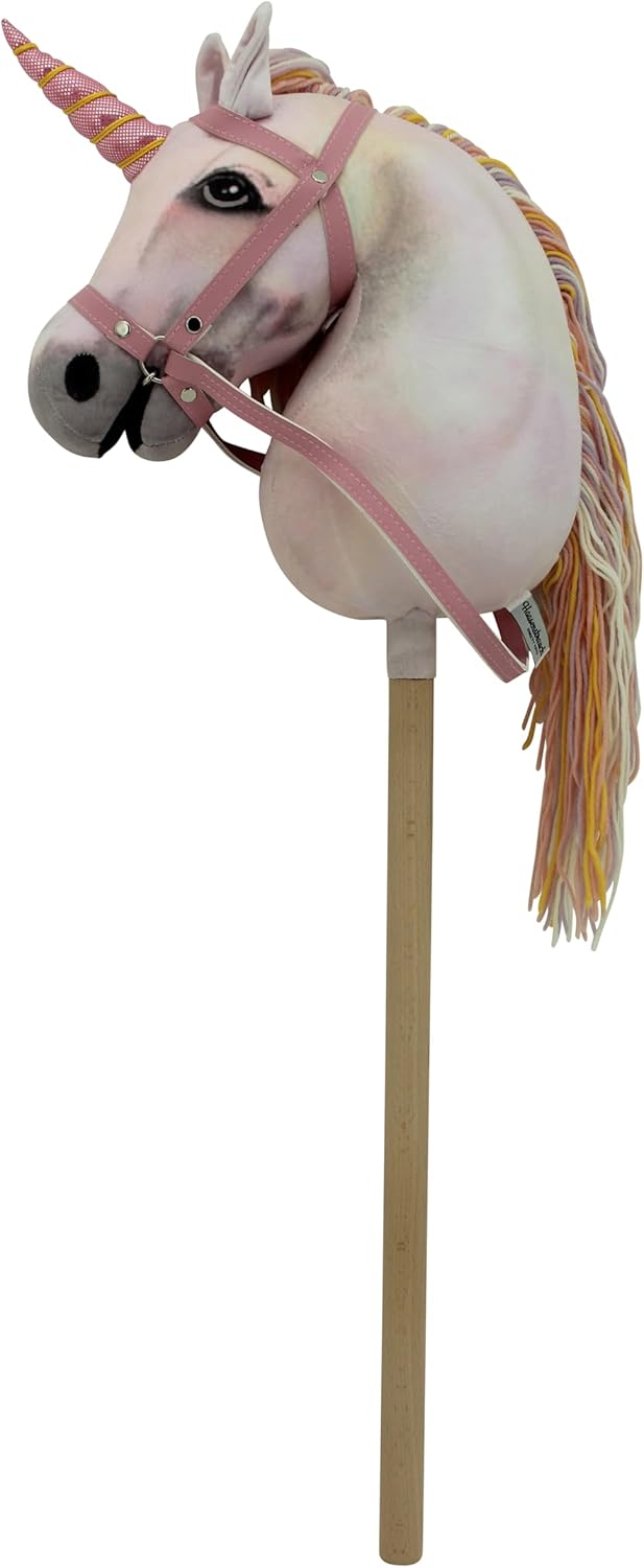 Sweety Toys 14514 Hobbyhorse Steckenpferd Einhorn ohne Rollen geeignet für Hobbyhorsing Turniere