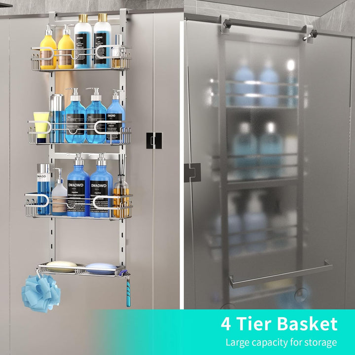 HapiRm Duschablage zum Hängen Hängeregal Dusche - Duschregal zum Hängen Einstellbar mit 4 Duschkorb,