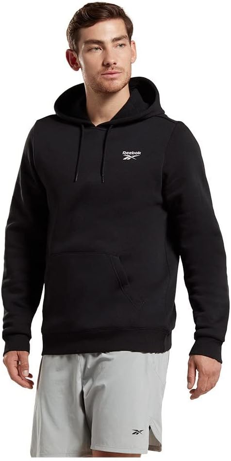 Reebok Herren Logo auf der Linken Brust Kapuzenpullover S Schwarz, S Schwarz