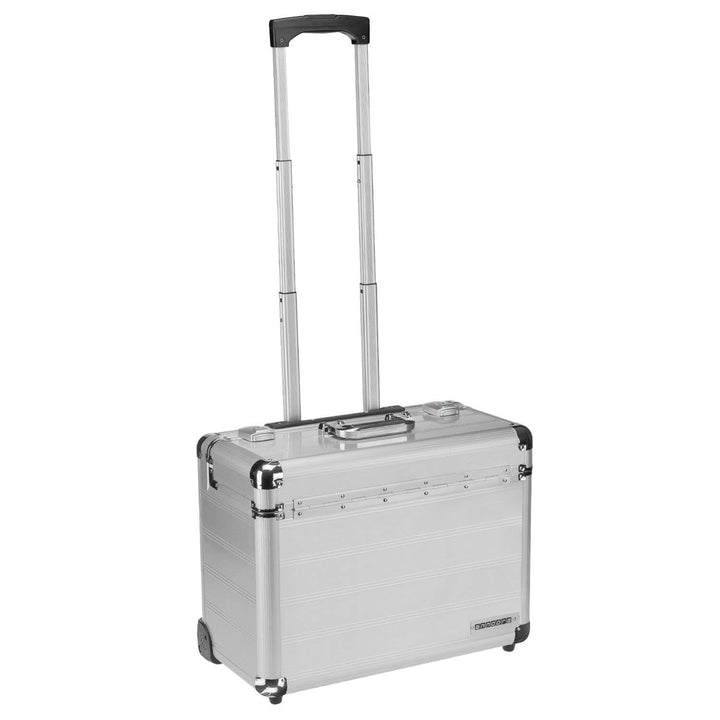 Business Trolley Pilotenkoffer Laptopfach TSA Schlösser Aluminium Oberfläche Silber, Silber