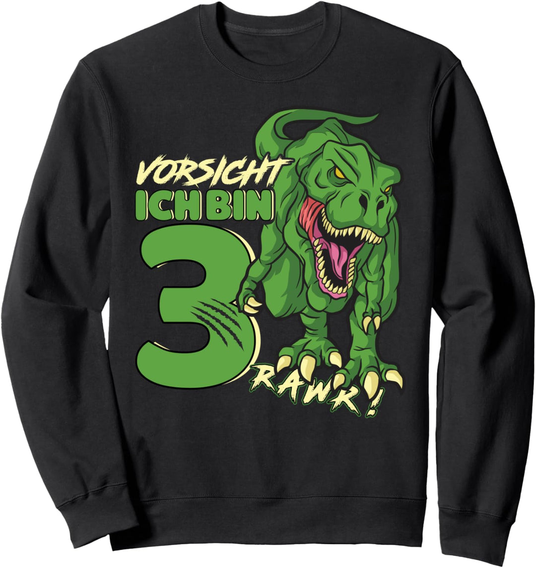 Dinosaurier 3 Geburtstag Deko ich bin 3 Dino Jungen 3 Jahre Sweatshirt