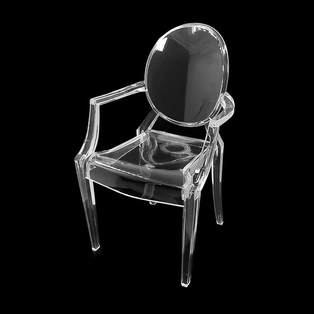 Puppenhaus Ghost Chair Miniatur 1/6 Massstab Club Akzent Stuhl Acryl Figur Mini Klar Lounge Sitz Mod