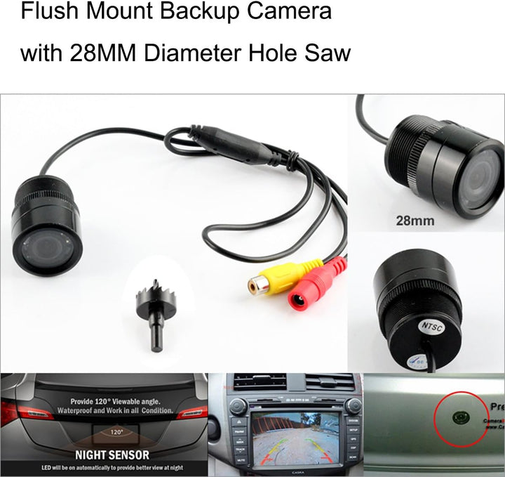 CoCar Auto Kfz Rückfahrkamera IR-Nachtsicht 28mm Bohren Lochsäge Flush Mount HD