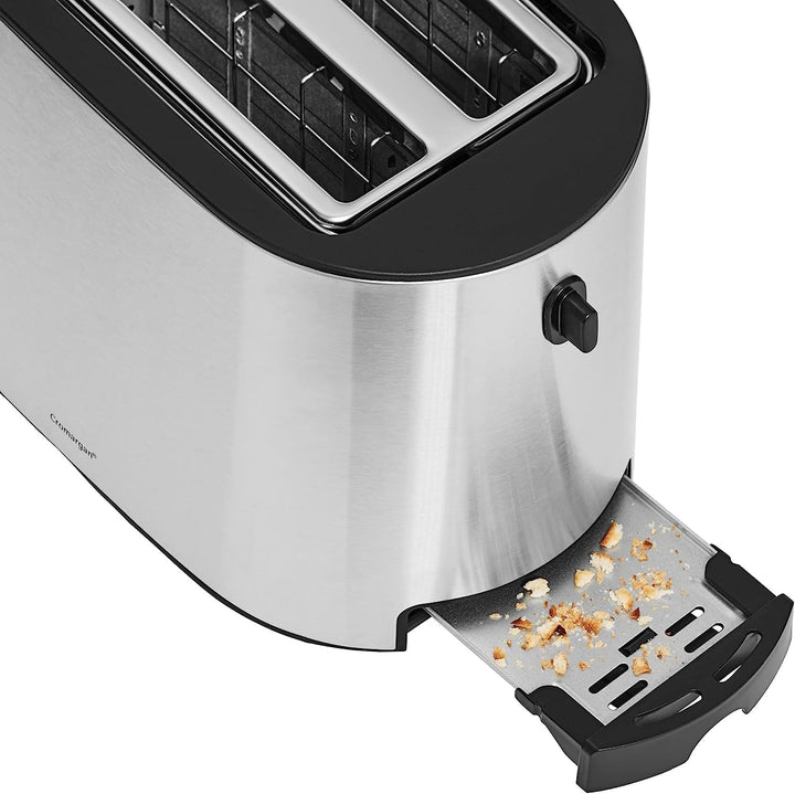 WMF Bueno Pro Toaster Edelstahl, Doppelschlitz Toaster mit Brötchenaufsatz, 2 Scheiben, 6 Bräunungss