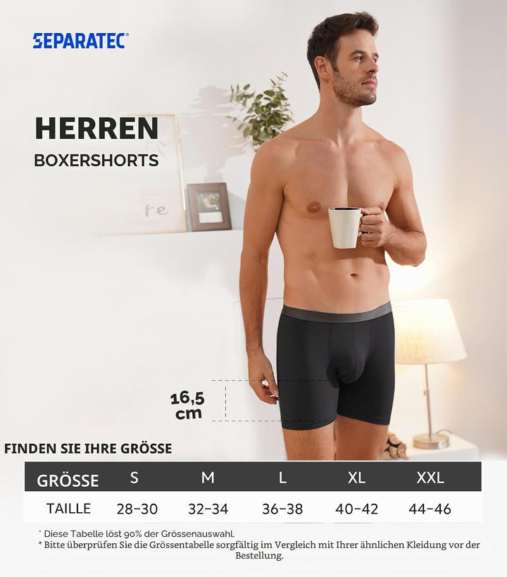 Separatec Herren Boxershorts, Herren Unterhosen aus Bambus-Viskose, atmungsaktiv und weich, Doppelbe