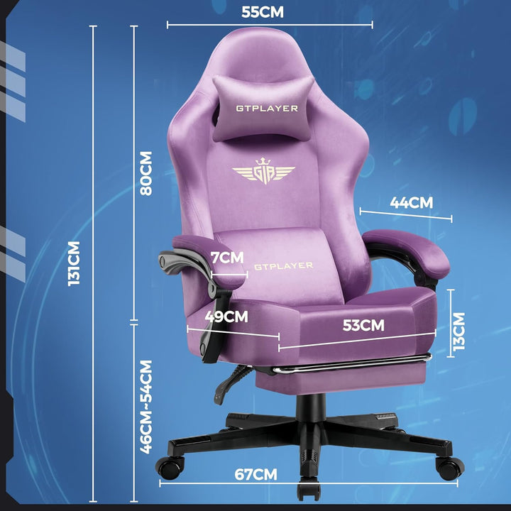 GTPLAYER Gaming Stuhl, Atmungsaktiver Bürostuhl, bürostuhl ergonomisch, Hochwertiger - Stoff,Ergonom