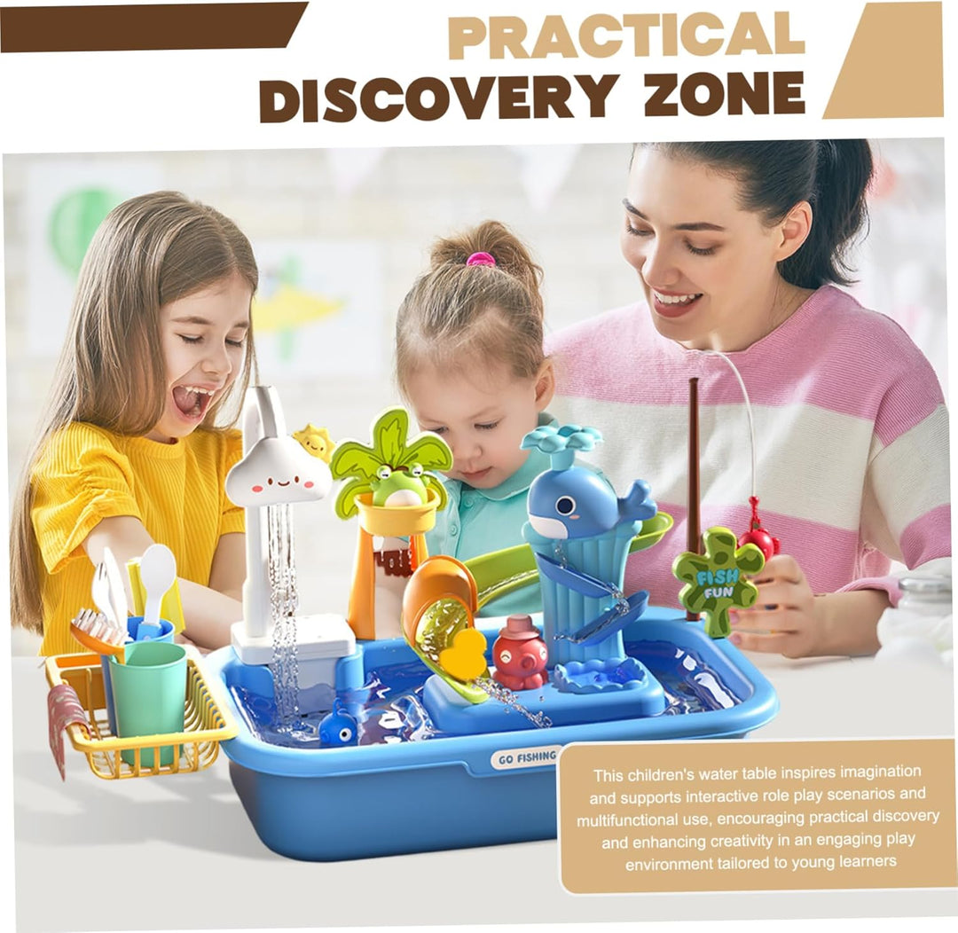 Kinder-Wassertisch, abnehmbares elektrisches Spielbecken mit fliessendem Wasser, pädagogisches Spiel