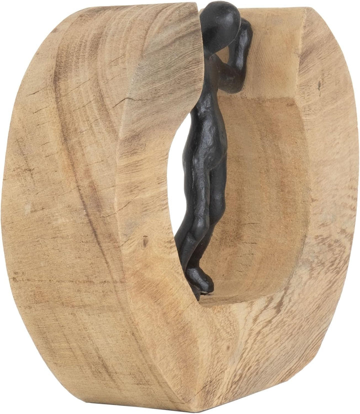 Moritz Skulptur I Streitschlichter I 22 x 7 x 17,5 cm I Holzdeko I Skulpturen Deko I Modern I Wohnzi