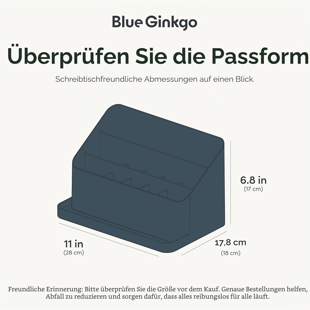 BLUE GINKGO Schreibtisch-Organizer – Aufbewahrung aus Korea für Stifte, Notizen, Briefe und Bürobeda