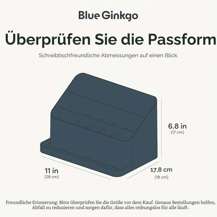 BLUE GINKGO Schreibtisch-Organizer – Aufbewahrung aus Korea für Stifte, Notizen, Briefe und Bürobeda