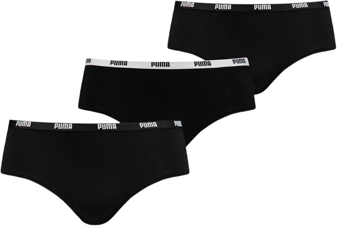 Puma Damen Hipster Unterwäsche (3er Pack) XL Schwarz, XL Schwarz