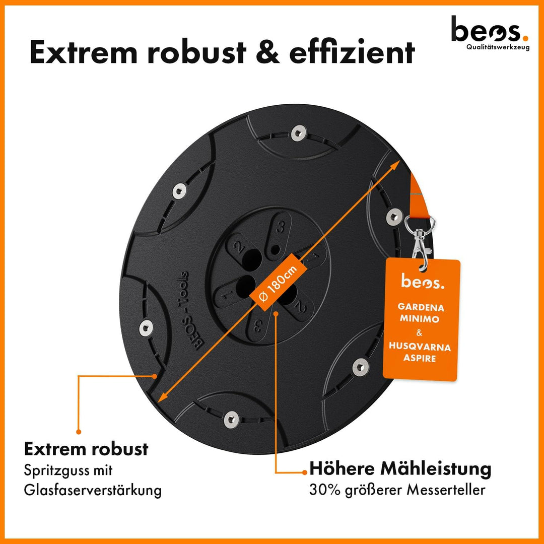 BEOS Premium Mähroboter Tuning - Drehscheibe kompatible mit Gardena Minimo & Husqvarna Automower Asp