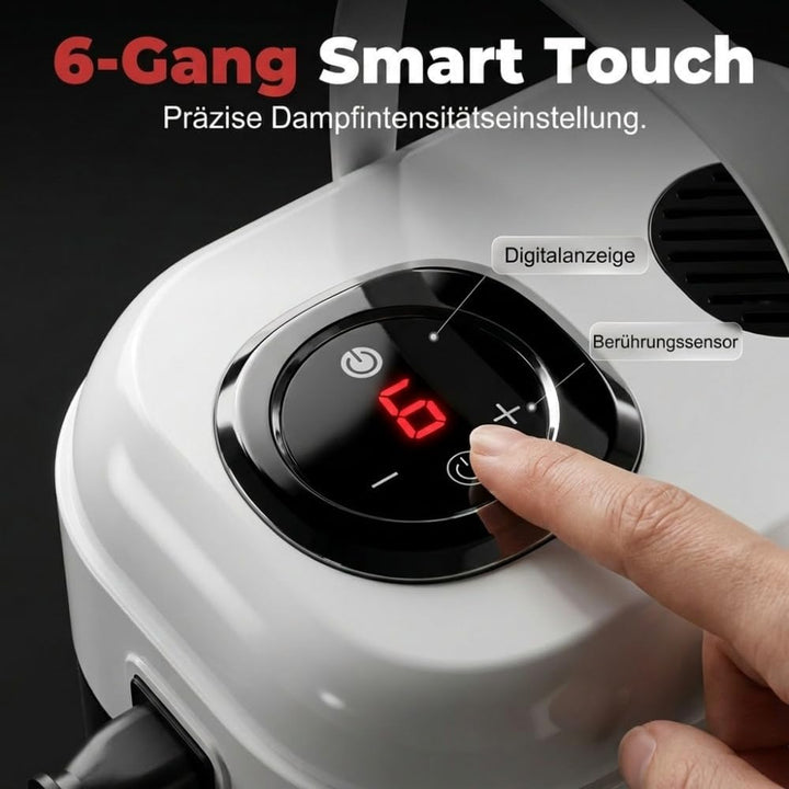 Dampfreiniger Handgerät mit Digitaldisplay, 1500W Handdampfreiniger, 1.7L Wassertank, 6 Dampfstufen,