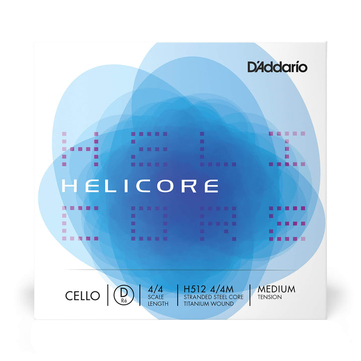 D'Addario H512-4/4M Helicore Cello Einzelsaite 'D' Titanium umsponnen 4/4 Medium Medium D String, Me