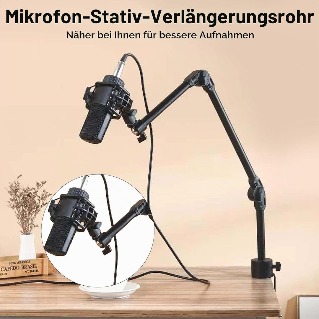 4 Stück Mikrofonverlängerungsrohre und 4 Stück Mikrofongewindeadapter (3/8 Buchse auf 5/8 Stecker un