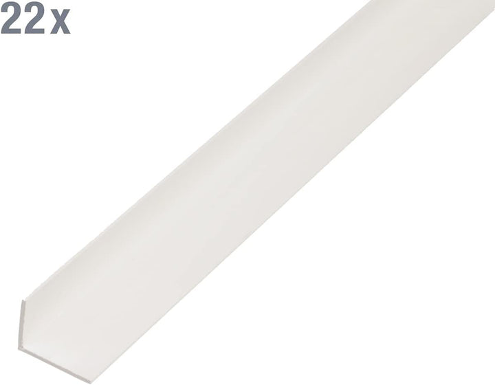 Alberts 499211 Winkelprofil | Kunststoff, weiss | 1000 x 25 x 15 mm | 22er Set