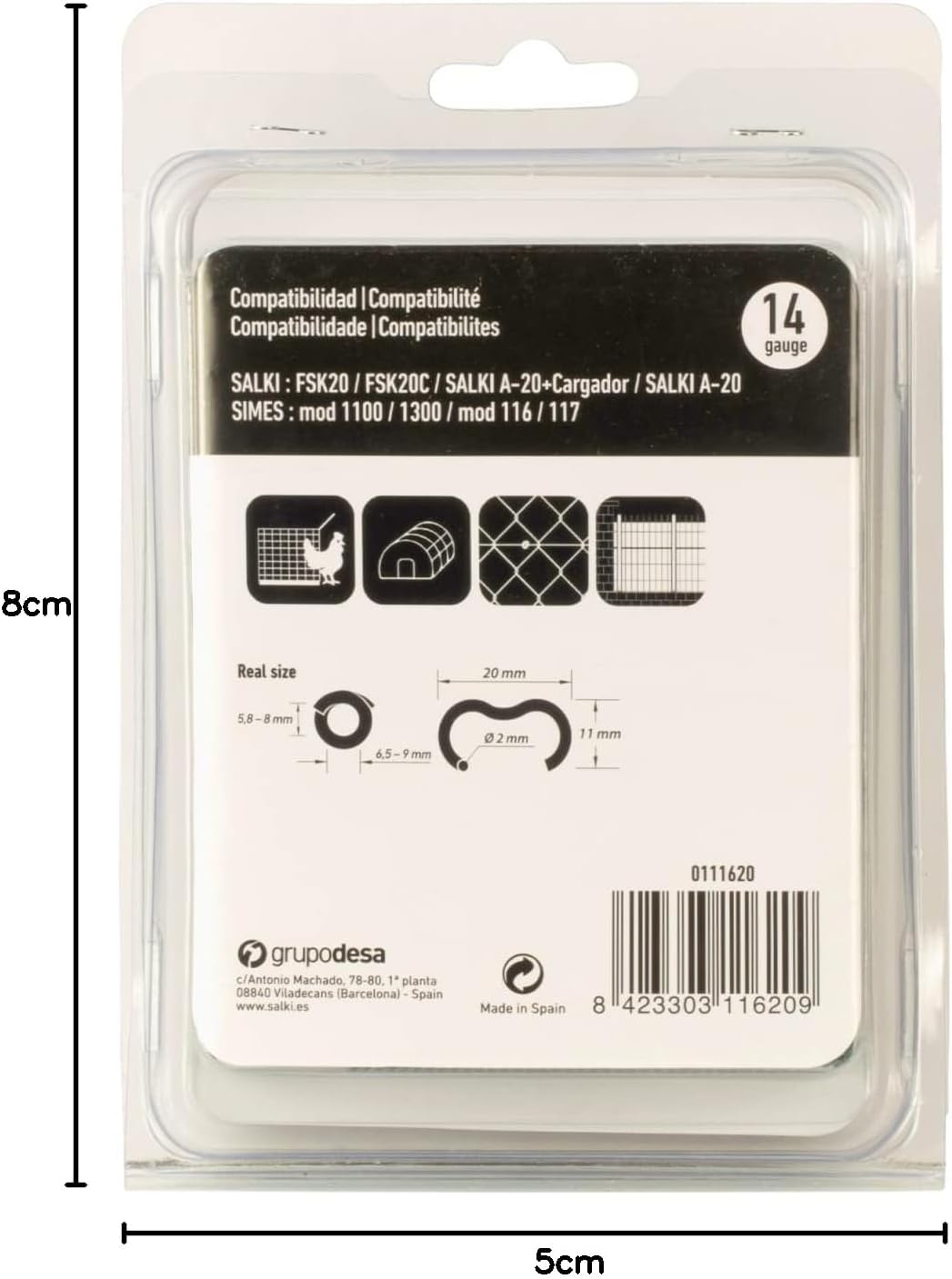 Zaunklammern Ω20 SALKI - Blister mit verzinkten Stahlringklammern Omega-20, 2 mm Durchmesser, ideal