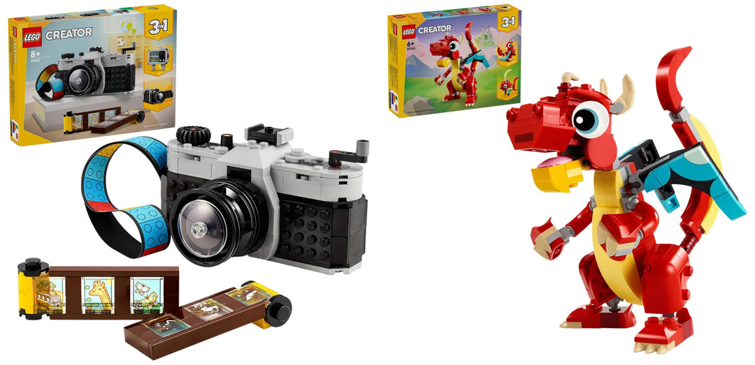 LEGO Creator 3in1 Retro Kamera Spielzeug mit 3 Modellen für Mädchen und Jungen & Creator 3in1 Roter