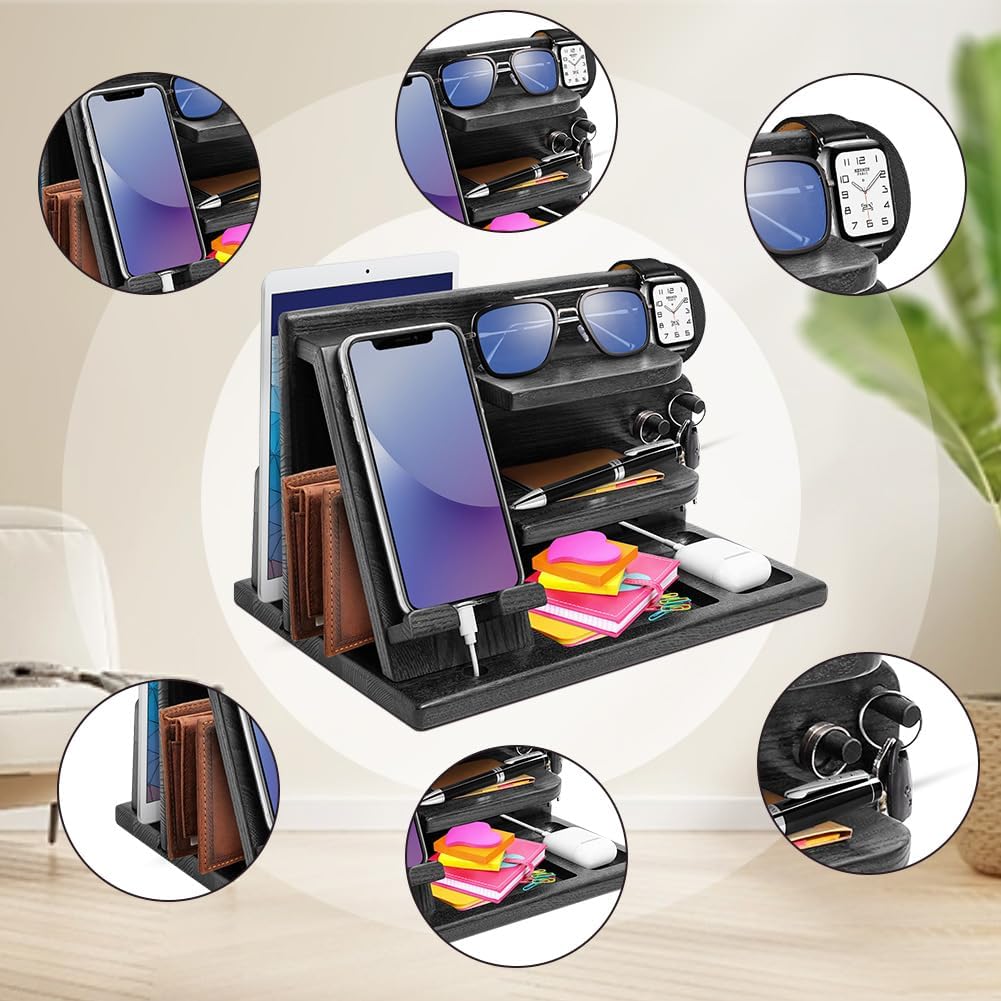 Geschenke für Männer Geschenke zu Valentinstag Holz Telefon Dockingstation Nachttisch Organizer Vate