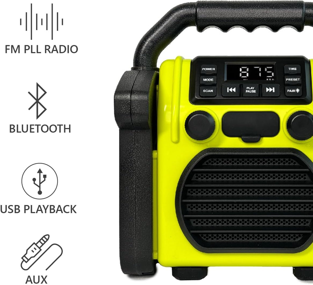 BR 230 BT, Baustellenradio Bluetooth - Neongelb/Offwhite - Silva Schneider - Digitales PPL Radio, 10