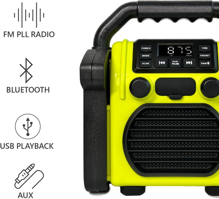 BR 230 BT, Baustellenradio Bluetooth - Neongelb/Offwhite - Silva Schneider - Digitales PPL Radio, 10