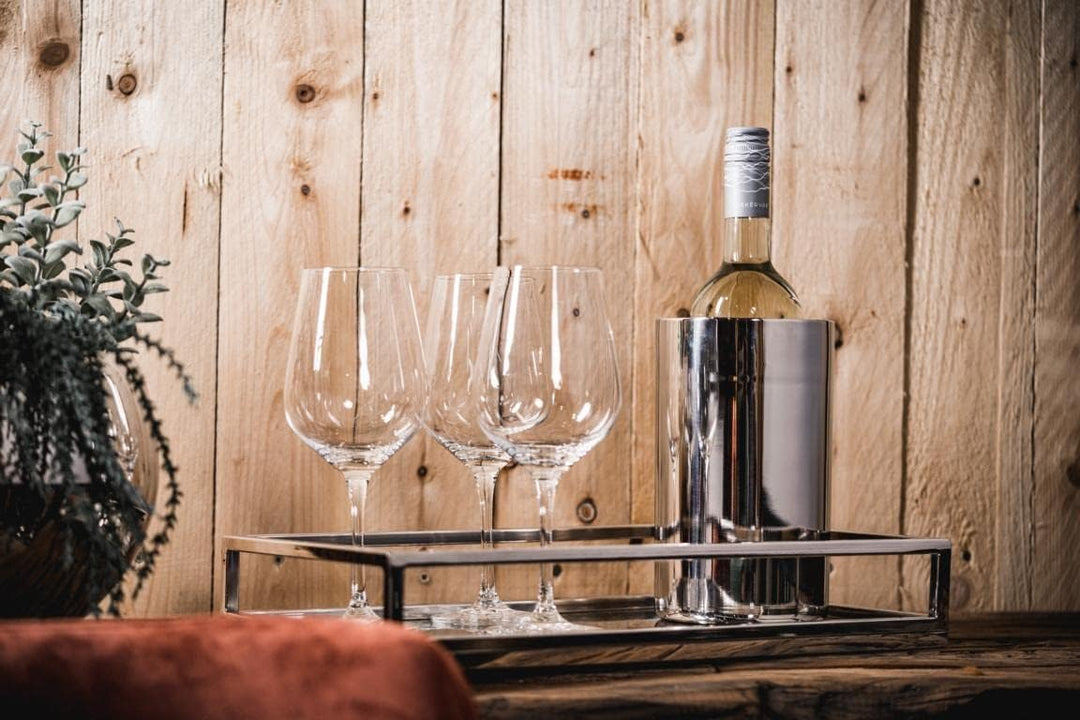 Champagnerkühler doppelwandig, Weinkühler, Flaschenkühler Sektkühler Getränkekühler aus Edelstahl Si