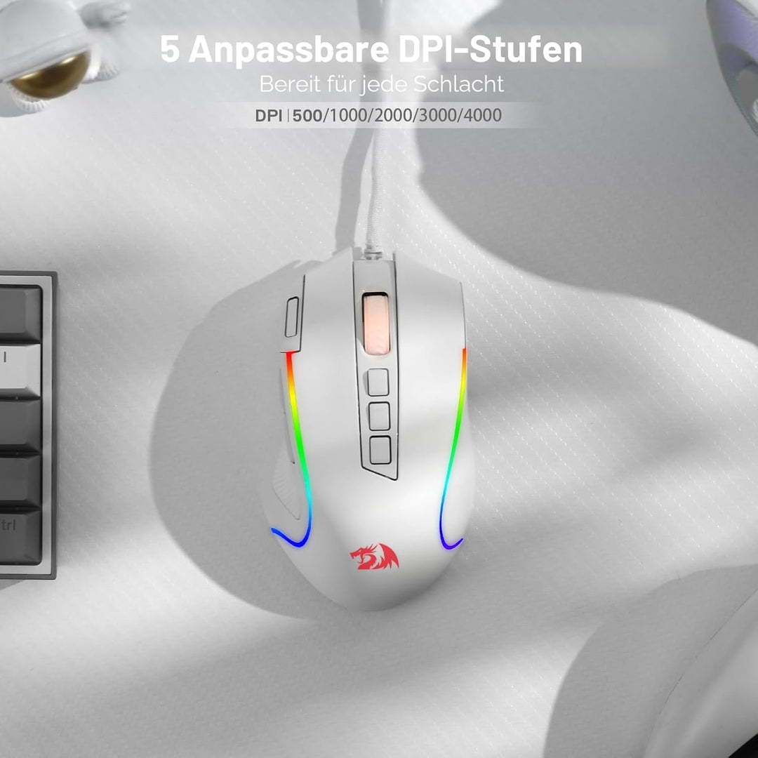 Redragon M612 RGB-Gaming-Maus, 8000 DPI kabelgebundene optische Gamer-Maus mit 11 programmierbaren T