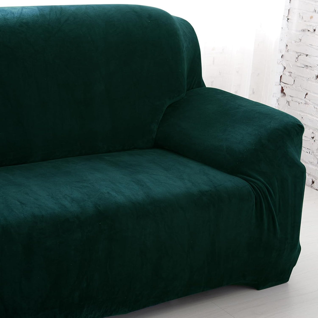 Dicke Samt Sofa Überwürfe Sofabezug mit einem Kissenbezug, Superweicher Elastische Sofa Abdeckung in