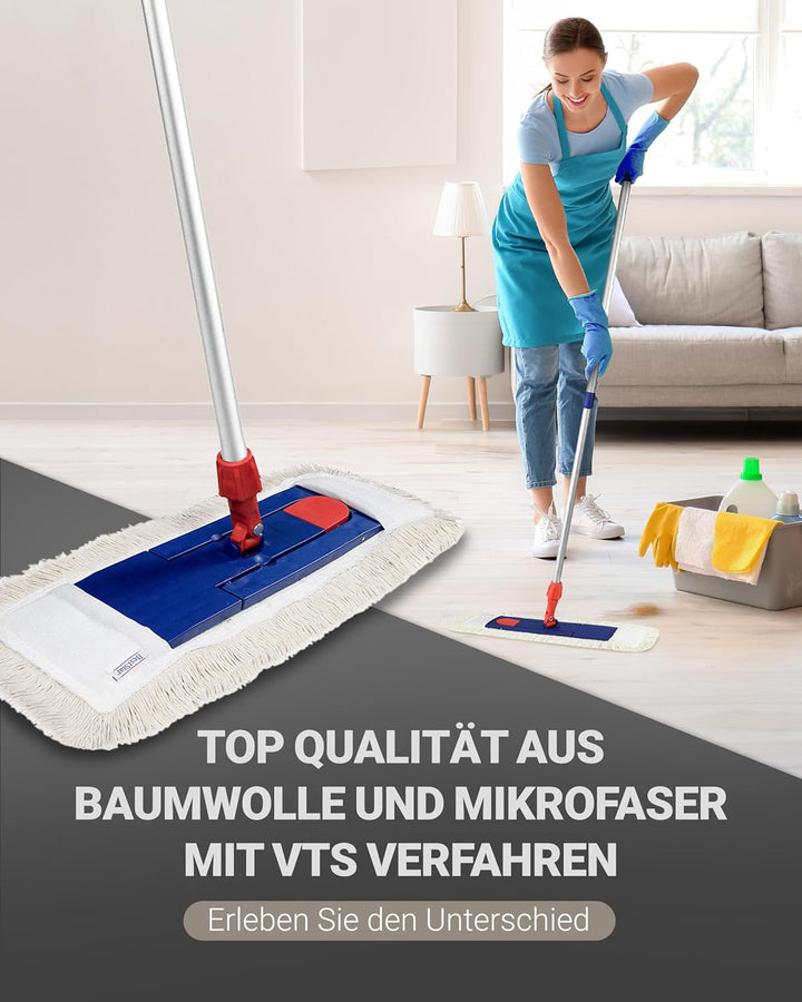 10 Stück 50cm Profi Baumwolle Wischmop Baumwollmop Bodenwischer Wischmopp Prime Mop Best 50 cm