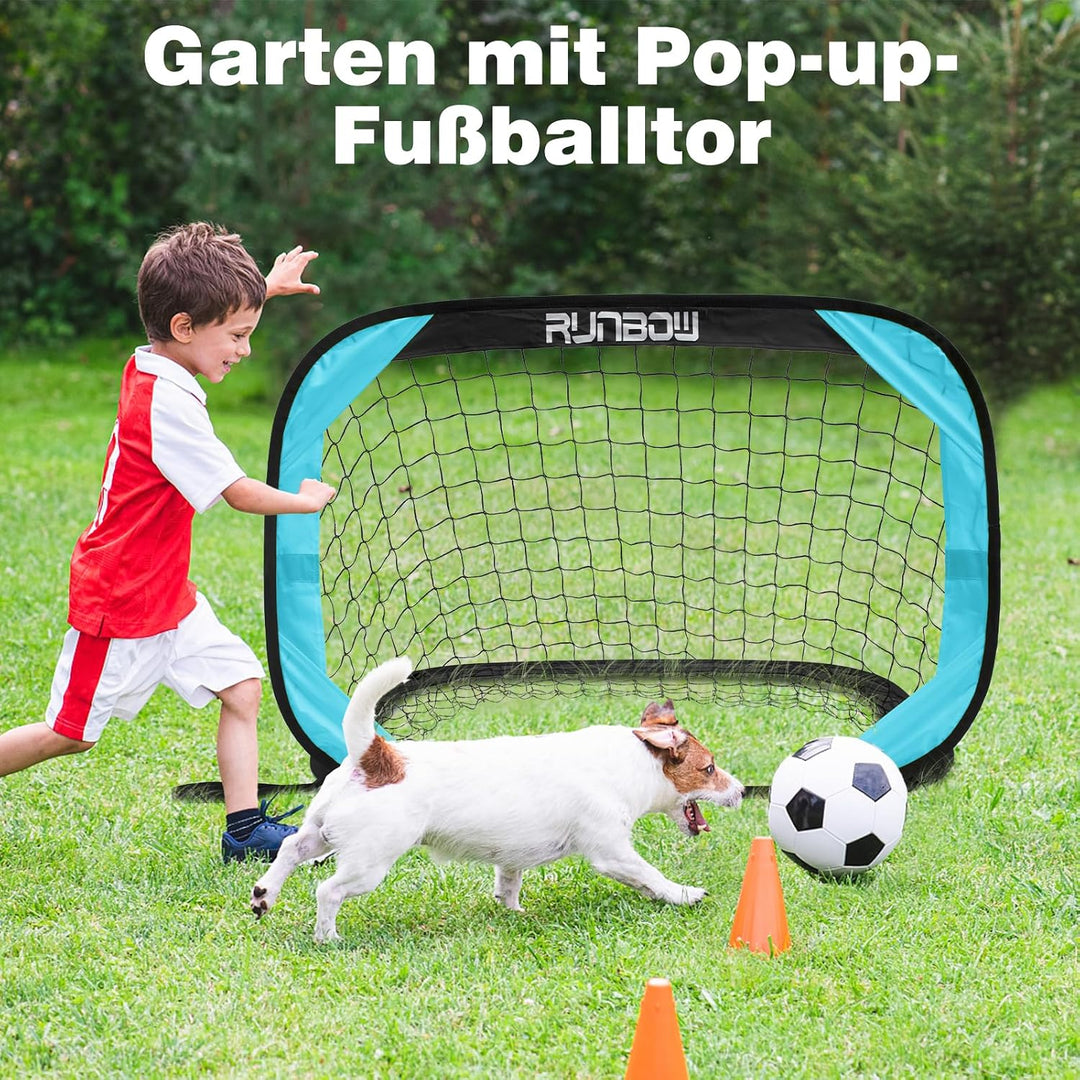 100 x 67 cm Kinder Fussballtor mit Tragebeutel, tragbares Pop-up-Fussballnetz für Hinterhoftraining,