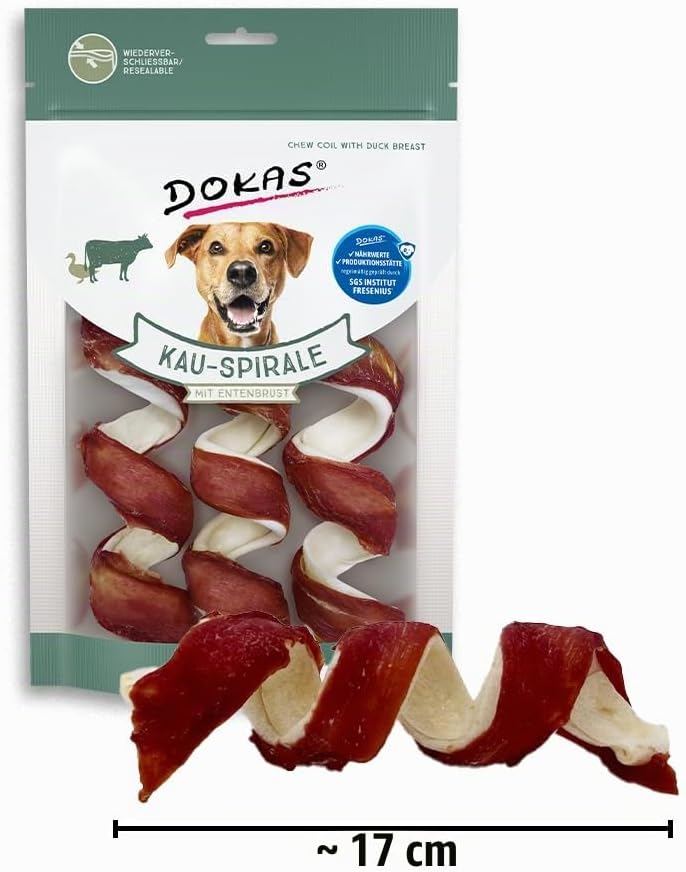 DOKAS Getreidefreier Premium Kausnack für Hunde – Ideal für zwischendurch (8 x 110g) Single, Single