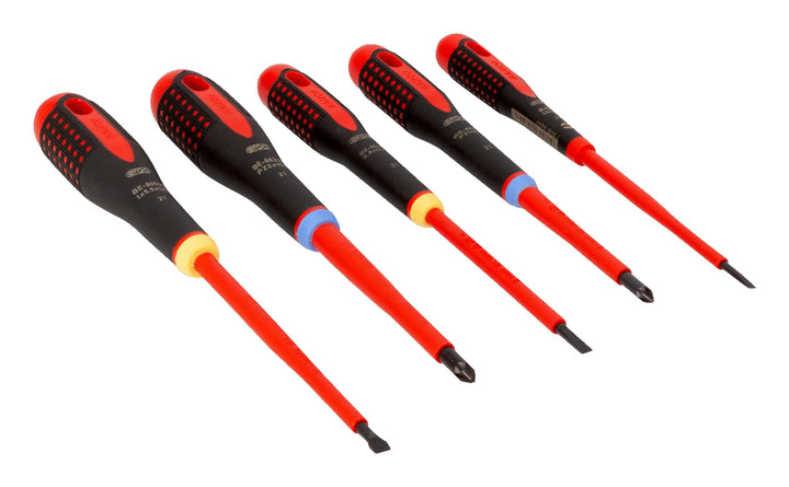 Bahco Ergo Elektriker Schraubendreher-Set 5teilig Schlitz, Kreuzschlitz Pozidriv 1 Multi, 1 Multi